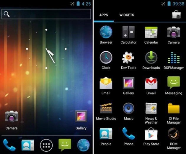 Android 4.0 Ice Cream Sandwich (ICS) pe Samsung galaxy S Plus i9001